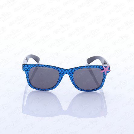 Очки солнцезащитные Lanson Kids со звездочкой чешуя синие  - фото 360