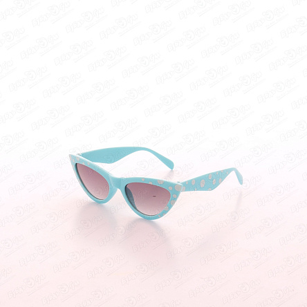 Очки солнцезащитные Lanson Kids голубые в белый горошек - фото 360