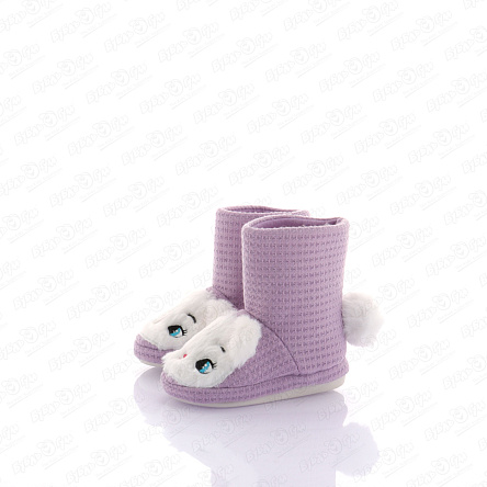 Сапожки Pasito домашние с мордочкой котенка фиолетовые - фото 360