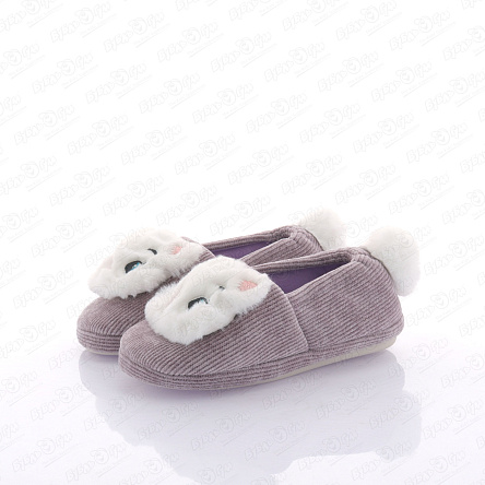 Тапочки Pasito Котенок с помпоном сиреневые - фото 360