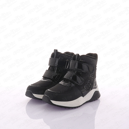 Сапоги сноубутсы Pasito утепленные на двойной липучке с лаковыми вставками черные - фото 360