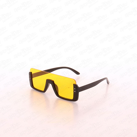 Очки солнцезащитные Lanson Kids в футуристическом стиле ярко-желтые - фото 360