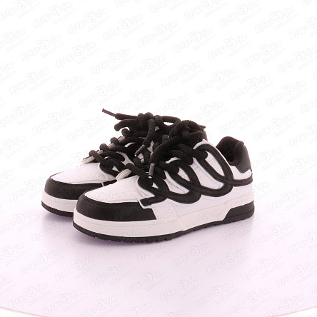 Кроссовки Barbaris с рисунком черные петли белые - фото 360