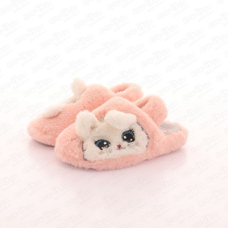 Тапочки Pasito с зайчиком в короне пушистые розовые - фото 360