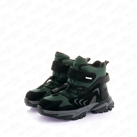 Сапоги TIBURON утепленные с серыми элементами на липучке зеленые - фото 360