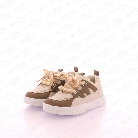 Полуботинки Barbaris с коричневыми вставками с плетенными шнурками бежевые - фото 360