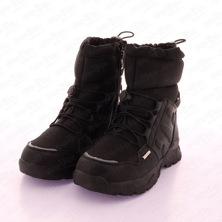 Сапоги Tiburon дутики утепленные с мембраной антискользящие на молнии и эластичной шнуровкой с фиксатором черные - фото 360