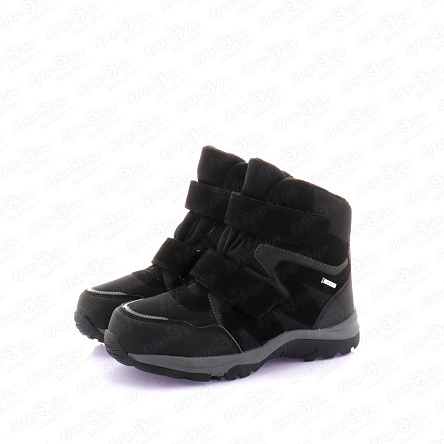 Сапоги TIBURON утепленные с фигурными вставками на липучках черные - фото 360