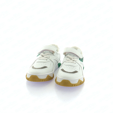 Кроссовки TIBURON с двойной фиксацией с бежево-зелеными вставками белые - фото 360 Кроссовки TIBURON с двойной фиксацией с бежево-зелеными вставками белые - фото 360