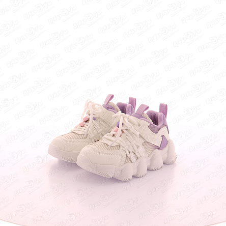 Кроссовки Pasito с массивной подошвой на шнуровке и липучке бело-фиолетовые - фото 360