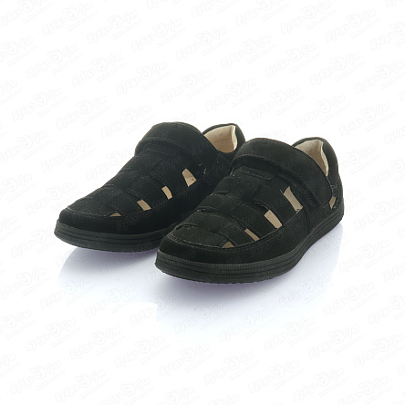 Туфли TIBURON открытые на липучке с плетением черные - фото 360 Туфли TIBURON открытые на липучке с плетением черные - фото 360