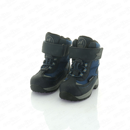 Сапоги сноубутсы Pasito утепленные на липучке с фиксатором принт снежинка синие - фото 360