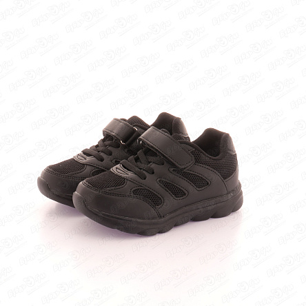 Кроссовки Pasito с вырезными сетчатыми элементами на липучке черные - фото 360