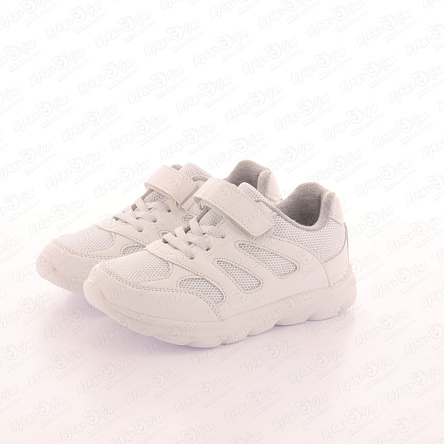 Кроссовки Pasito с вырезными сетчатыми элементами на липучке белые - фото 360