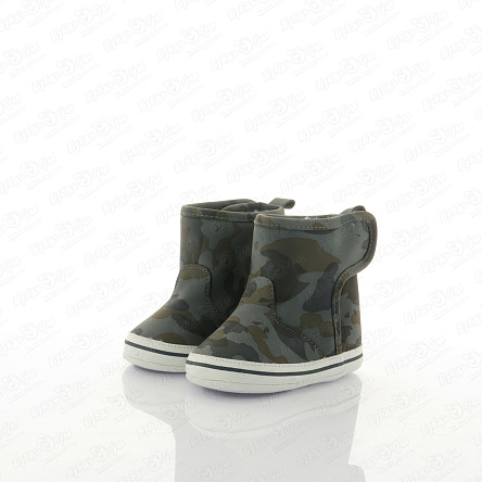 Ботинки утепленные с принтом камуфляж на липучке серые - фото 360