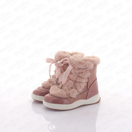 Сапоги Pasito утепленные пушистые со шнурками розовые  - фото 360