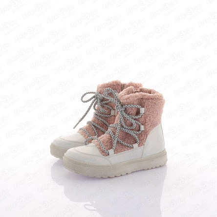 Сапоги Pasito со шнурками бело-розовые  - фото 360