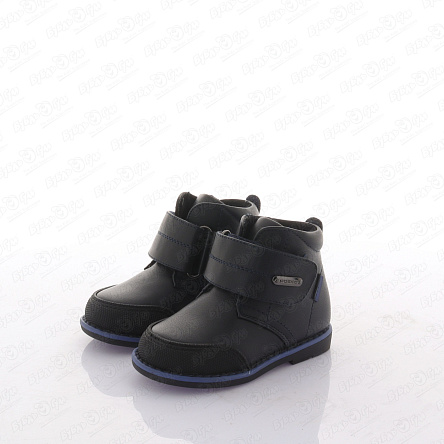 Ботинки Pasito утепленные с массивной застежкой с синей полоской на подошве черные - фото 360 Ботинки Pasito утепленные с массивной застежкой с синей полоской на подошве черные - фото 360