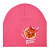 Шапка демисезонная с принтом три кота розовая