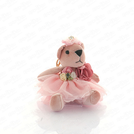 Брелок Мишка в платье розовом - фото 360