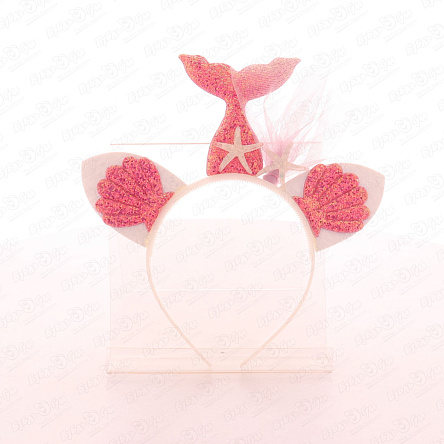 Ободок русалка розовый - фото 360