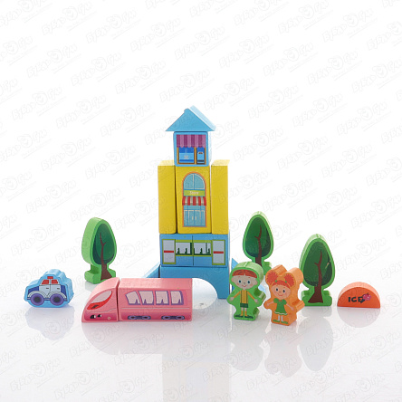 Набор кубиков деревянных Цветной город 100шт в ассортименте - фото 360