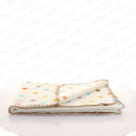 Плед Lanson Kids флисовый в горошек белый 76х102см  - фото 360