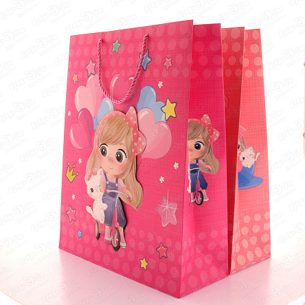 Пакет подарочный для девочек 40х31см в ассортименте - фото 360