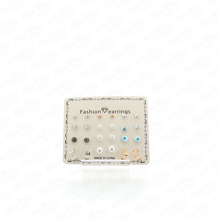 Пусеты миниатюрные фигурные 12пар в ассортименте - фото 360