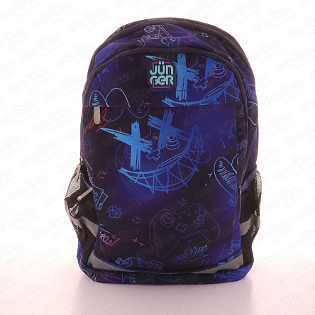 Рюкзак JUNGER Граффити яркий и оригинальный фиолетово-синий для старших и средних классов - фото 360