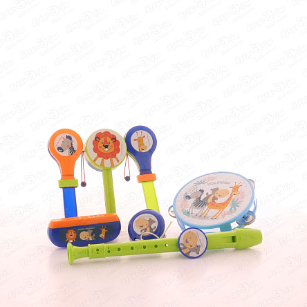 Набор Веселые звери музыкальные инструменты игрушечные 7предметов - фото 360