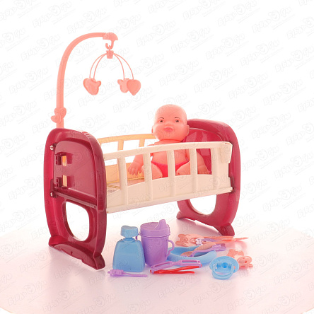 Набор игровой Lanson Toys пупс и кроватка с погремушками - фото 360