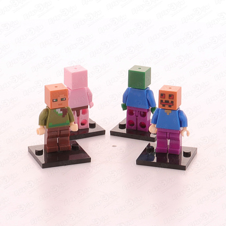 Конструктор  Мой мир набор фигурок с зомби Свином 4шт - фото 360