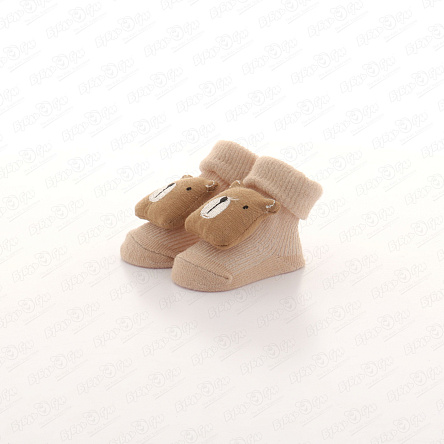 Носки Lanson Kids с декором медвежата бежевые - фото 360