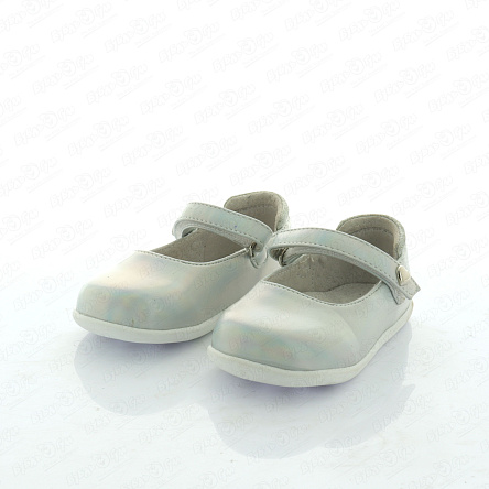 Туфли Pasito на липучке с металлическим сердечком серебряные - фото 360