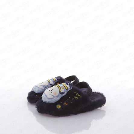 Тапочки Pasito пушистые с вышивкой темно-синие - фото 360