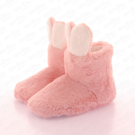 Сапожки Barbaris домашние с забавными белыми ушками в нежно-розовом цвете  - фото 360