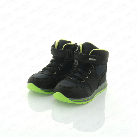 Ботинки Pasito утепленные с липучкой с зелеными вставками синие  - фото 360