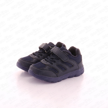 Кроссовки Pasito  с вырезными сетчатыми элементами на липучке синие - фото 360