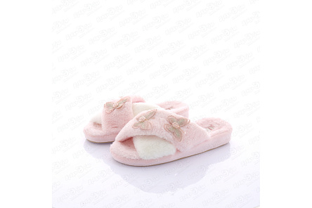 Тапочки Barbaris с бабочкой розово-белые - фото 360