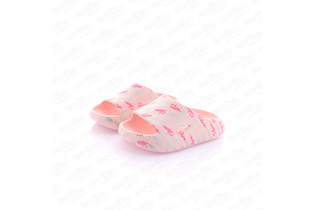 Шлепанцы Pasito пляжные с розово-серебряными надписями нежно-розовые - фото 360