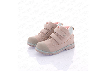 Ботинки Pasito утепленные на липучке с серыми вставками розовые - фото 360