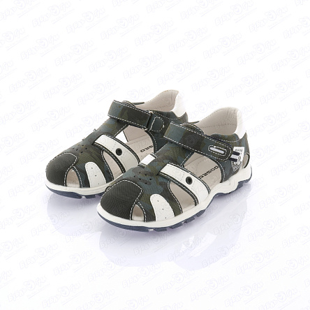 Сандалии Pasito со строчкой и декором эмблема синие - фото 360