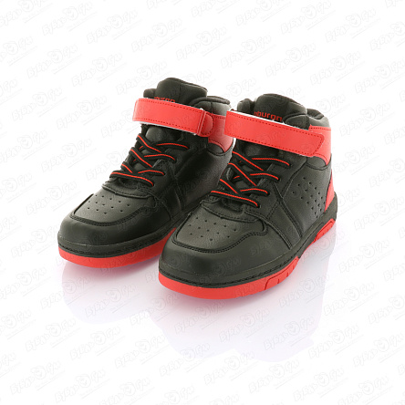 Ботинки TIBURON на липучке с красными вставками черные - фото 360