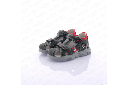 Сандалии Pasito Pirate Sea Boat с красными вставками серые - фото 360