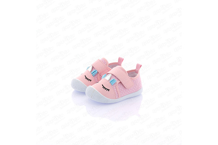 Кеды Pasito на липучке декор с мордочкой единорога розовые - фото 360