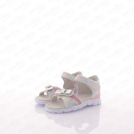 Сандалии Pasito открытые на липучке принт звездочки бело-розовые - фото 360