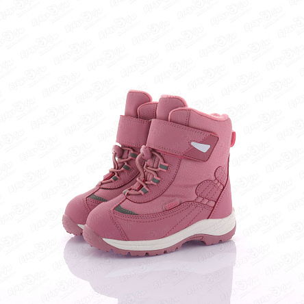 Сапоги Pasito утепленные на липучках с серыми элементами розовые - фото 360