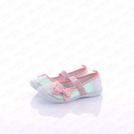 Туфли Pasito с декором бантик с резинкой розовые - фото 360