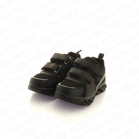 Кроссовки Barbaris с серыми вставками и подошвой с огоньками черные - фото 360